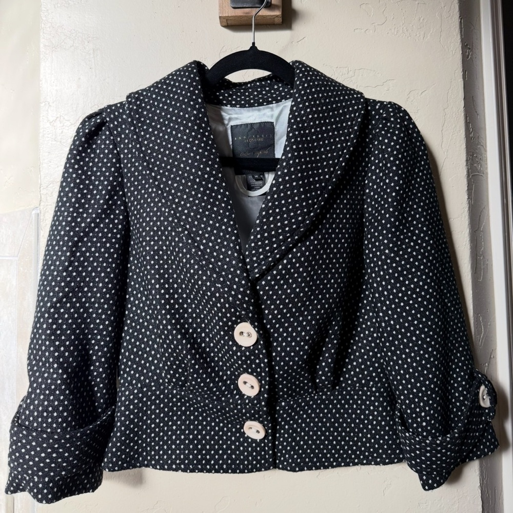 Anthropologie Sanctuary | Couture Cropped Polka Dot Jacket M
